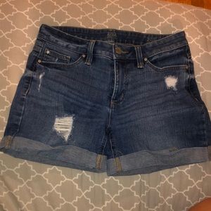 Ripped jean shorts